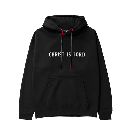 Christian mens hoodie proclaiming Christ is Lord